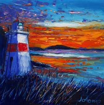 Fading light the Wee Lighthouse Crinan 12x12